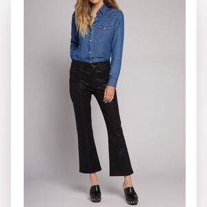 Current/Elliott Boulevard Bootcut coated denim jeans / pants Size 30 Black